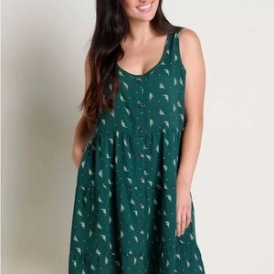 Toad&Co Teal manzana tiered sleeveless dress